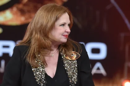 Andrea del Boca en un evento mediático mientras sigue su causa judicial de Andrea.