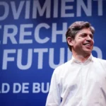 Axel Kicillof durante el discurso de lanzamiento de su nuevo armado político nacional en el Teatro Picadero.