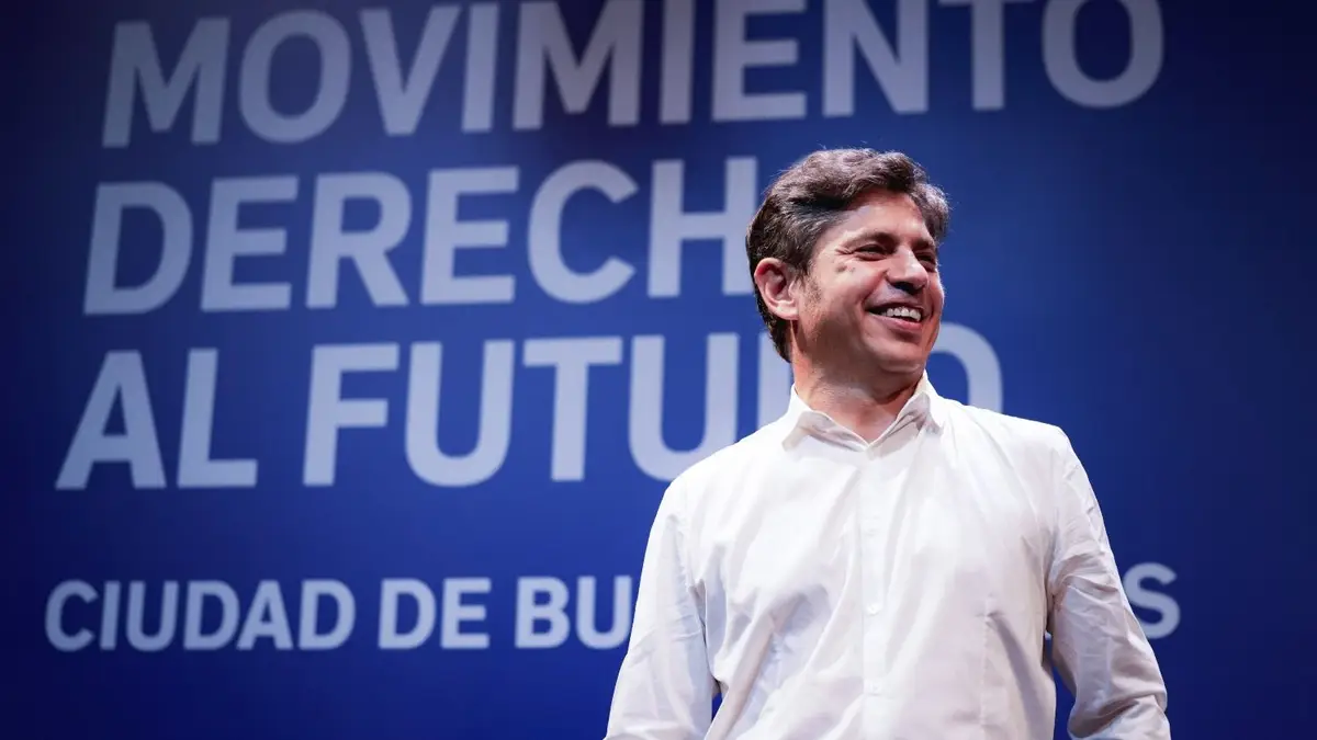 Axel Kicillof durante el discurso de lanzamiento de su nuevo armado político nacional en el Teatro Picadero.