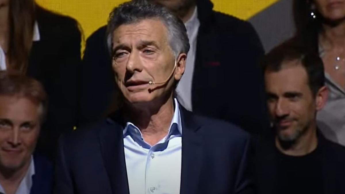 Mauricio Macri encabezando un acto del PRO ante el posible regreso de Mauricio Macri a la política electoral