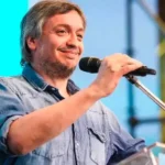 Máximo Kirchner en un acto político donde reavivó la interna kirchnerista con Axel Kicillof.