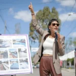Mayra Mendoza encabezando una marcha para militar por Cristina Kirchner antes de su declaración.