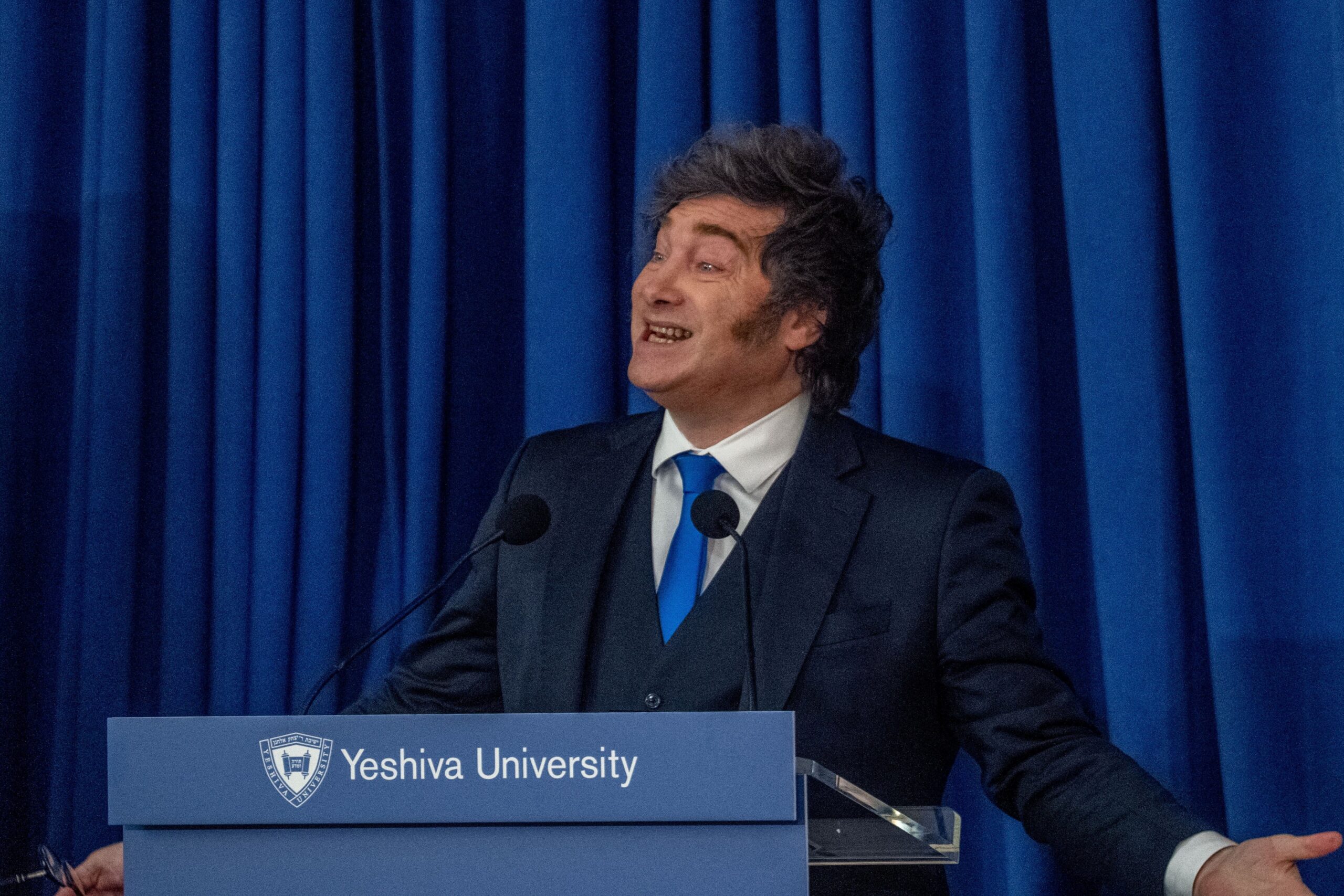 Milei en Nueva York durante discurso en Universidad Yeshiva