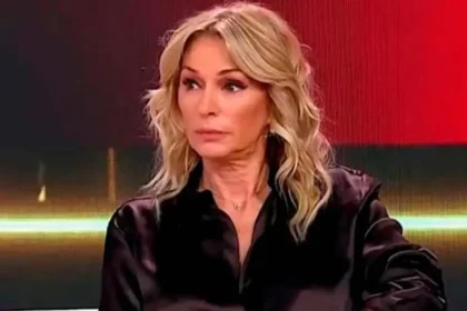 Yanina Latorre en televisión hablando sobre el presunto amante de Evangelina Anderson y las pruebas en video.