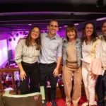 Patricia Bullrich durante su salida a la avenida Corrientes junto a Nahuel Gallo.