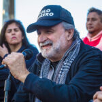 Manifestantes sociales durante el anuncio de un nuevo plan de lucha piquetero en Buenos Aires