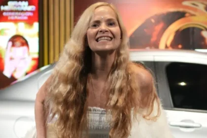 El ingreso de Grecia Colmenares al estudio de televisión para entrar a Gran Hermano.