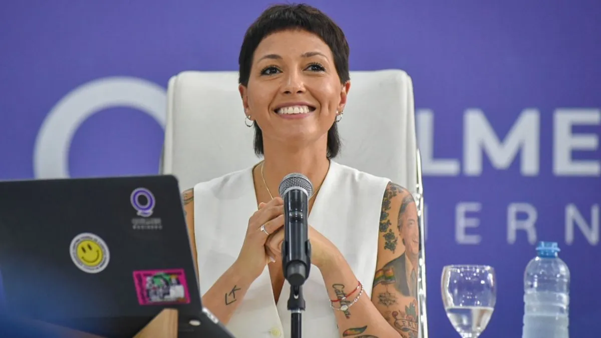 La intendenta de Quilmes durante un acto donde expresó fuertes críticas de Mayra Mendoza hacia el ministro de Economía.