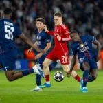 Festejo de los jugadores tras la victoria del PSG en casa frente al Liverpool en Champions