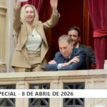 Karina Milei en Diputados observa la sesión desde el palco mientras la oposición entona cánticos durante el debate.