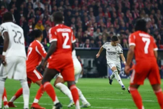 Festejo de los jugadores alemanes tras la victoria del conjunto bávaro ante Real Madrid