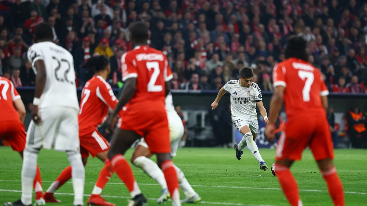 Festejo de los jugadores alemanes tras la victoria del conjunto bávaro ante Real Madrid