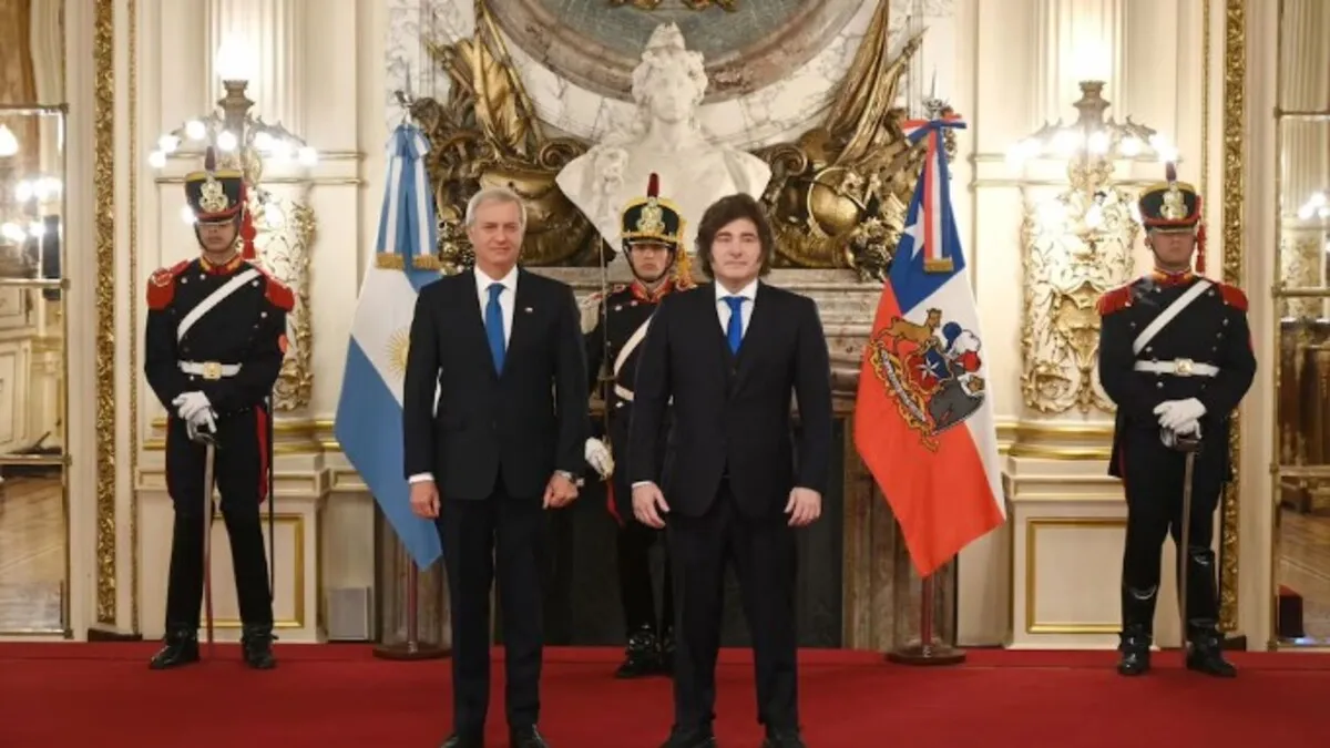 Javier Milei y José Antonio Kast en Casa Rosada durante la firma de una alianza estratégica regional.