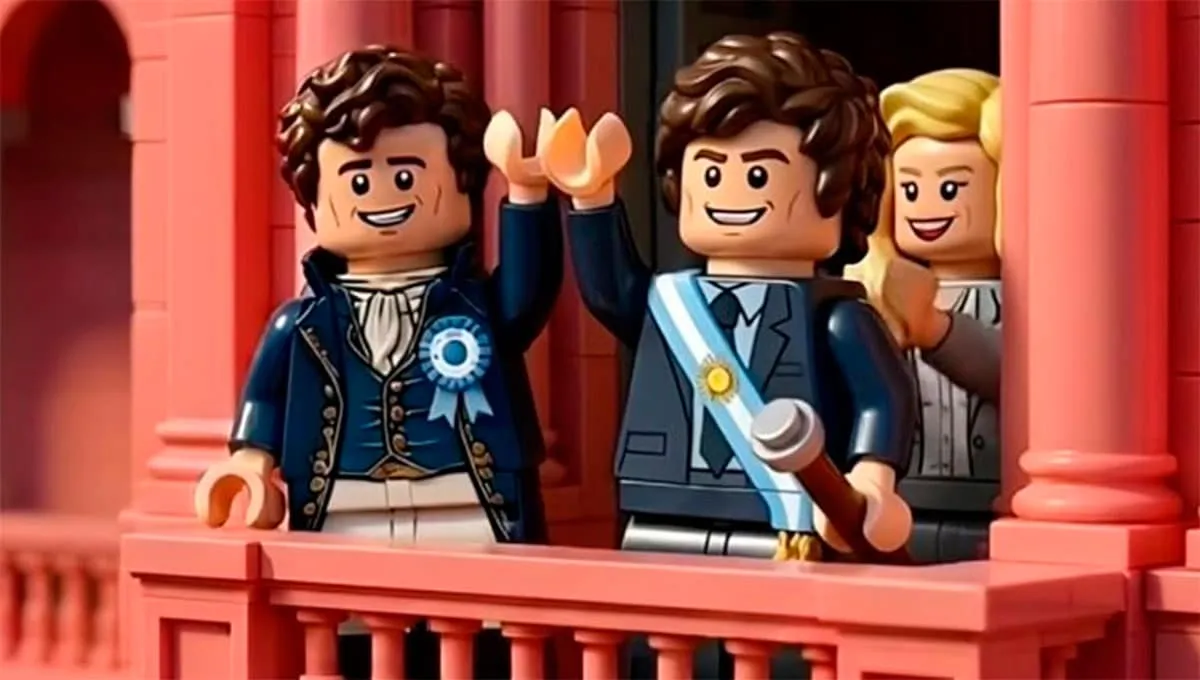 Captura de pantalla de la animación interactiva con la que Javier Milei festejó el 25 de Mayo en sus redes.