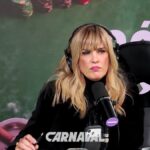 La periodista Viviana Canosa retirándose del set de grabación en el momento exacto en que Viviana Canosa abandonó el ciclo de debate político.