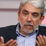 Estudio de televisión donde el histórico dirigente Aníbal Fernández analizó la interna del justicialismo