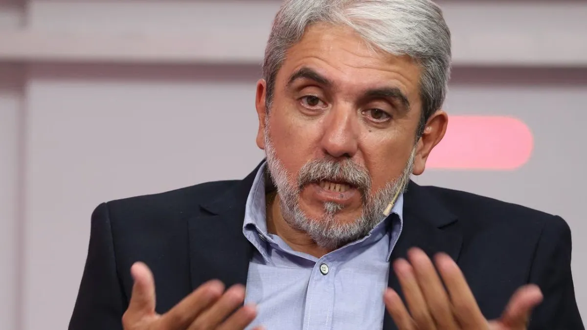 Estudio de televisión donde el histórico dirigente Aníbal Fernández analizó la interna del justicialismo