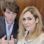 El mandatario nacional dirigiéndose a los medios en una conferencia de prensa luego de confirmarse que Javier Milei respaldó a la diputada en sus redes.