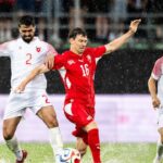Los futbolistas de Jordania muestran preocupación durante el partido amistoso internacional contra Suiza