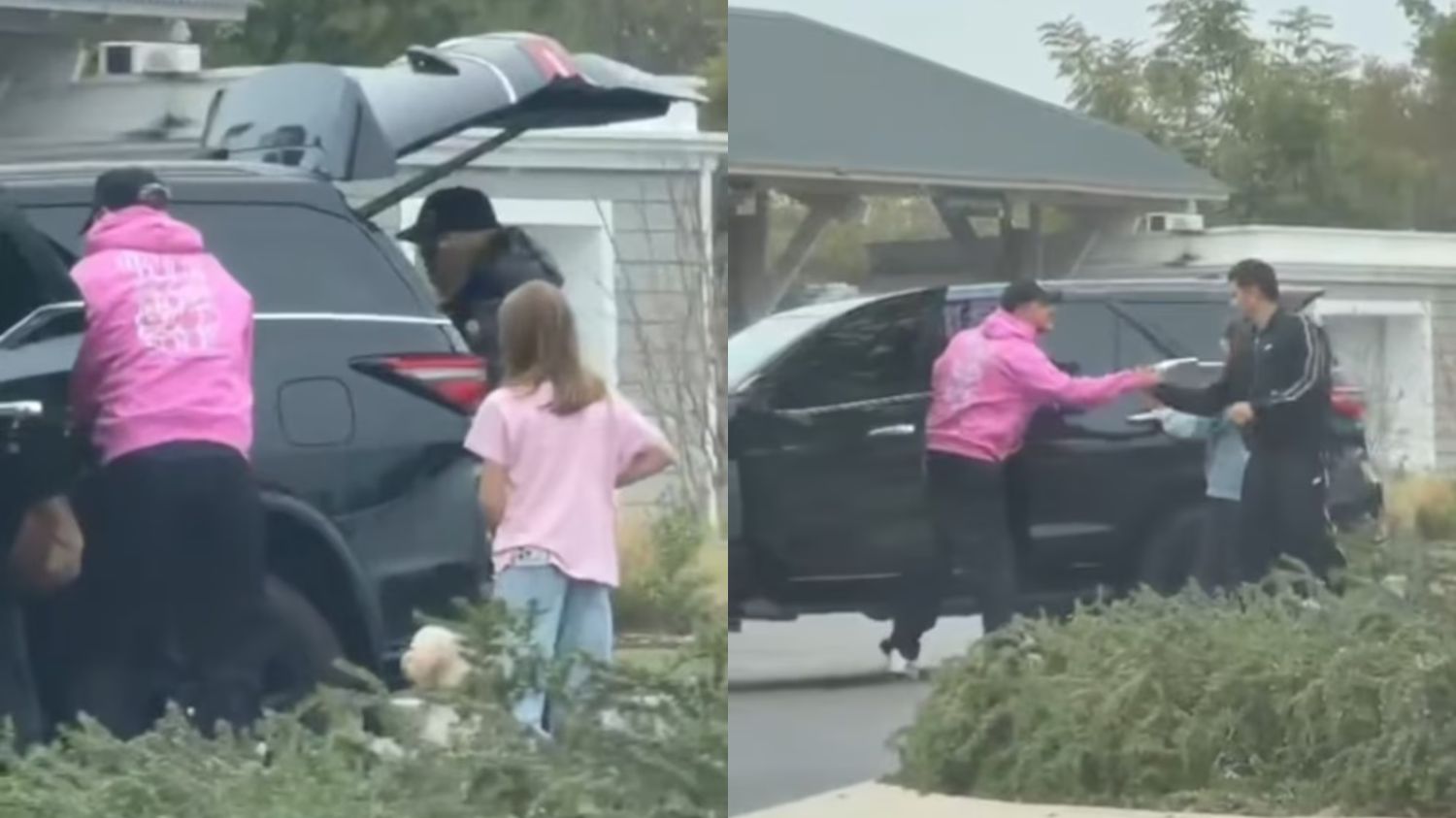 El futbolista saluda cordialmente a los allegados de su exesposa durante el reencuentro de Mauro Icardi con sus hijas Francesca e Isabella.