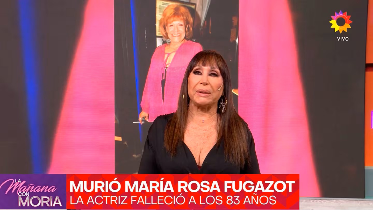 La conductora Moria Casán lloró en vivo al confirmar la muerte de su colega María Rosa Fugazot.