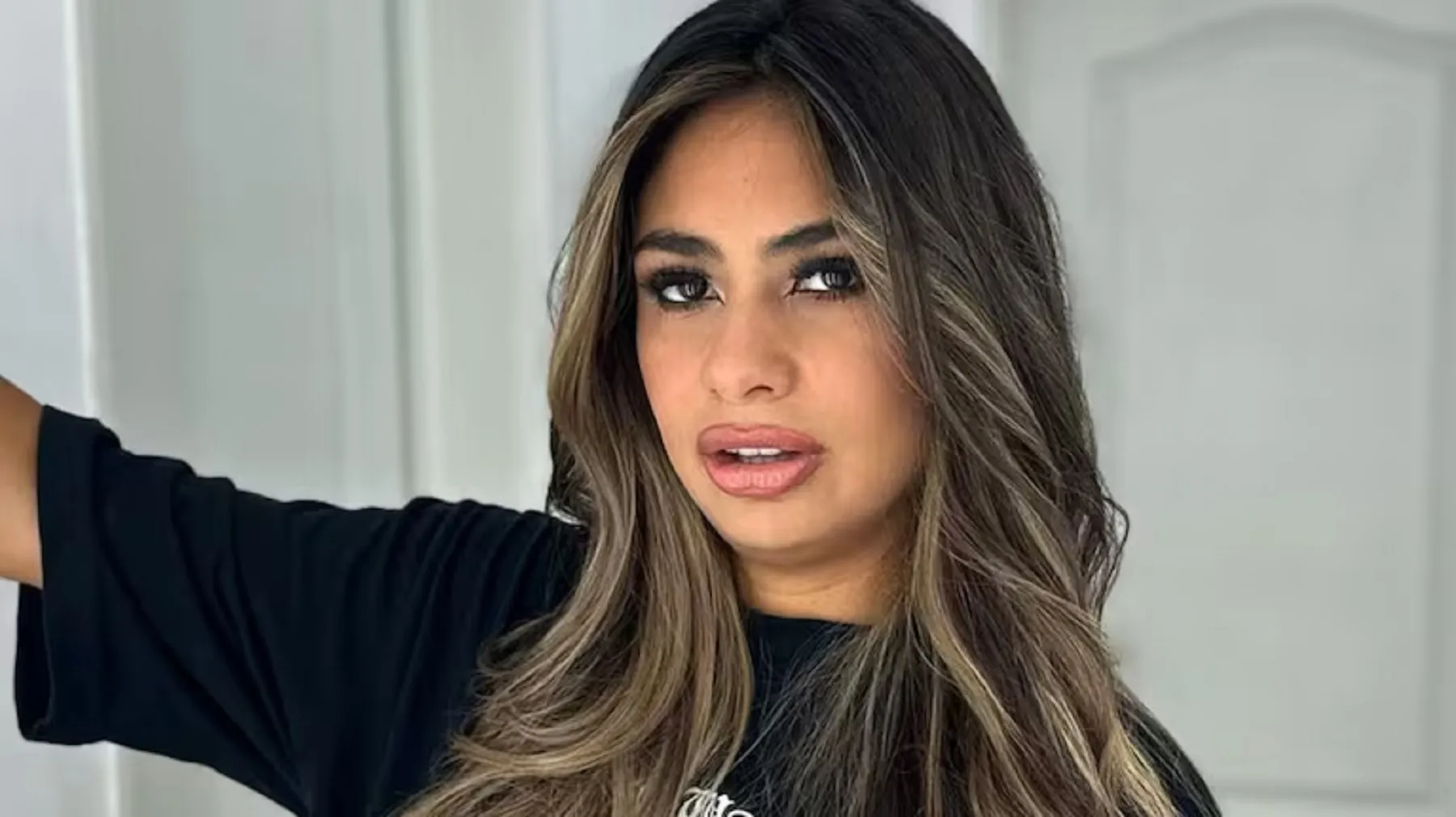 Daniela Celis durante su despedida de Gran Hermano tras la salida de Daniela Celis de la casa.