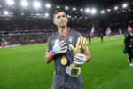 Emiliano Martínez durante un partido de la Selección Argentina mientras Juventus quiere a Emiliano Martínez