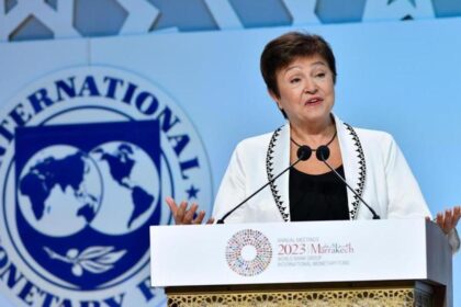 Kristalina Georgieva en una actividad oficial mientras avanza el proyecto contra Kristalina Georgieva en Argentina