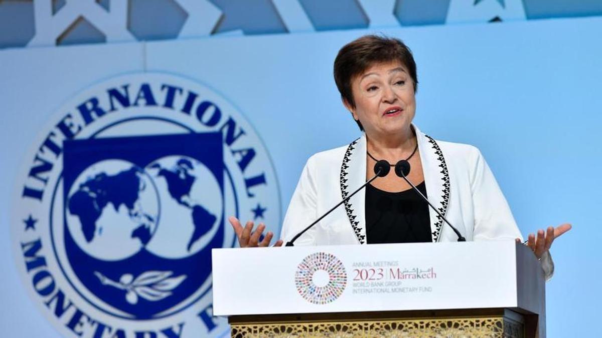 Kristalina Georgieva en una actividad oficial mientras avanza el proyecto contra Kristalina Georgieva en Argentina
