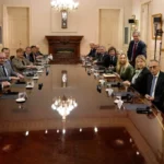 Javier Milei y Kristalina Georgieva durante la reunión oficial en la Casa Rosada