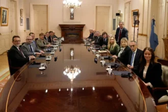 Javier Milei y Kristalina Georgieva durante la reunión oficial en la Casa Rosada