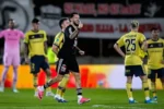 Jugadores de Deportivo Riestra celebran mientras Boca perdió con Riestra en el Torneo Clausura 2026