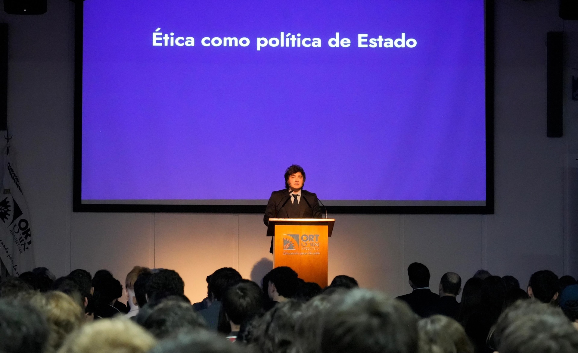 Milei cruzó a sus críticos tras su discurso ante estudiantes de la Escuela ORT