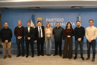 Intendentes bonaerenses con José Mayans durante la reunión del Partido Justicialista